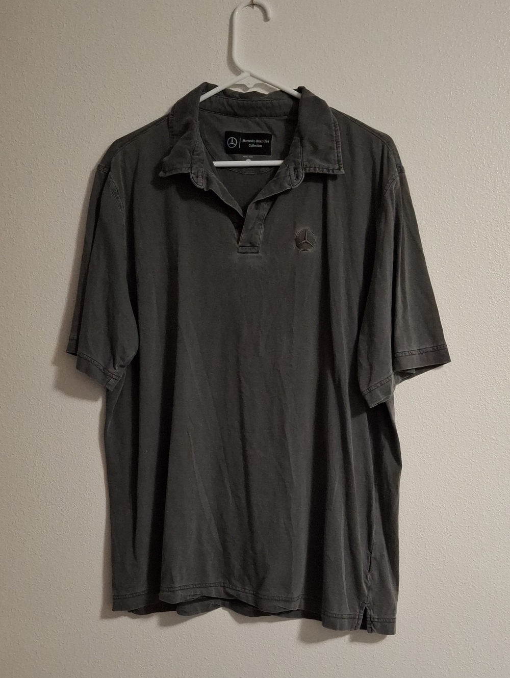 Mercedes-Benz Men’s Gray Washed Charcoal Polo Branded Size Large